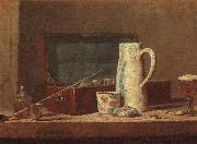 Jean Baptiste Simeon Chardin Pipes and Drinking Pitcher oil on canvas